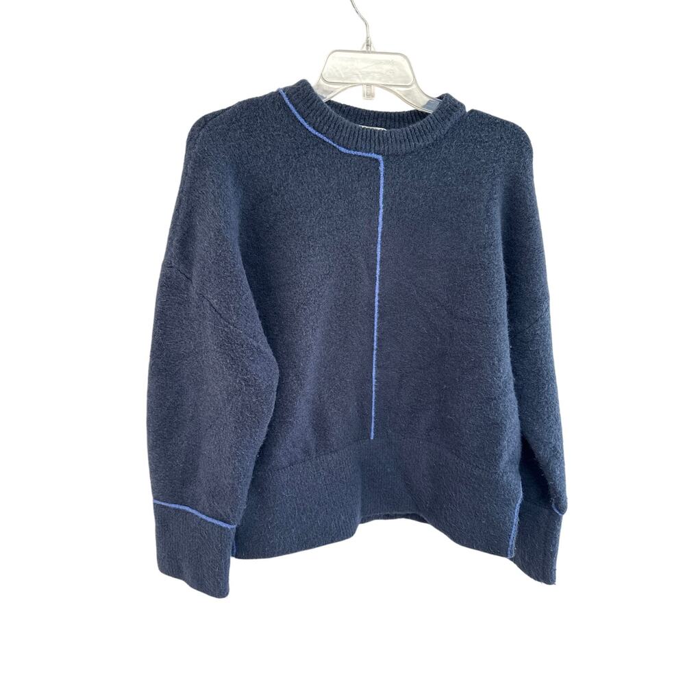 Zara Women's Small Minimalistic Pullover Navy Artsy Nautical
